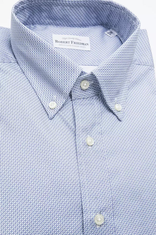 Elegante camisa de algodón azul claro