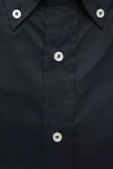 Shirt régulier de bouton noir élégant