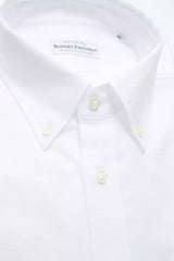 Chemise boutonnée en coton blanc élégant