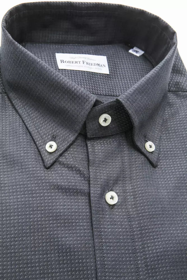 Camisa de ajuste regular con botón verde elegante