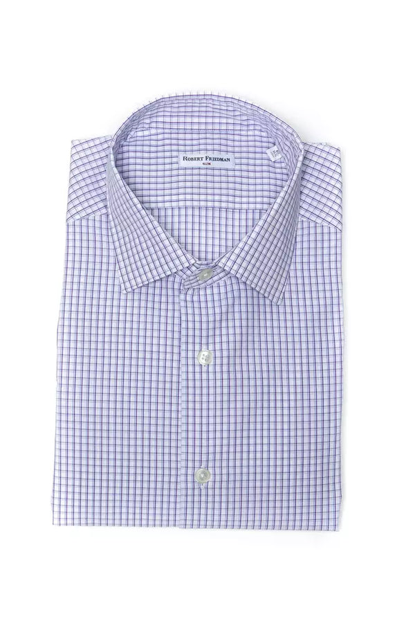 Elegante camisa delgada de algodón burdeos