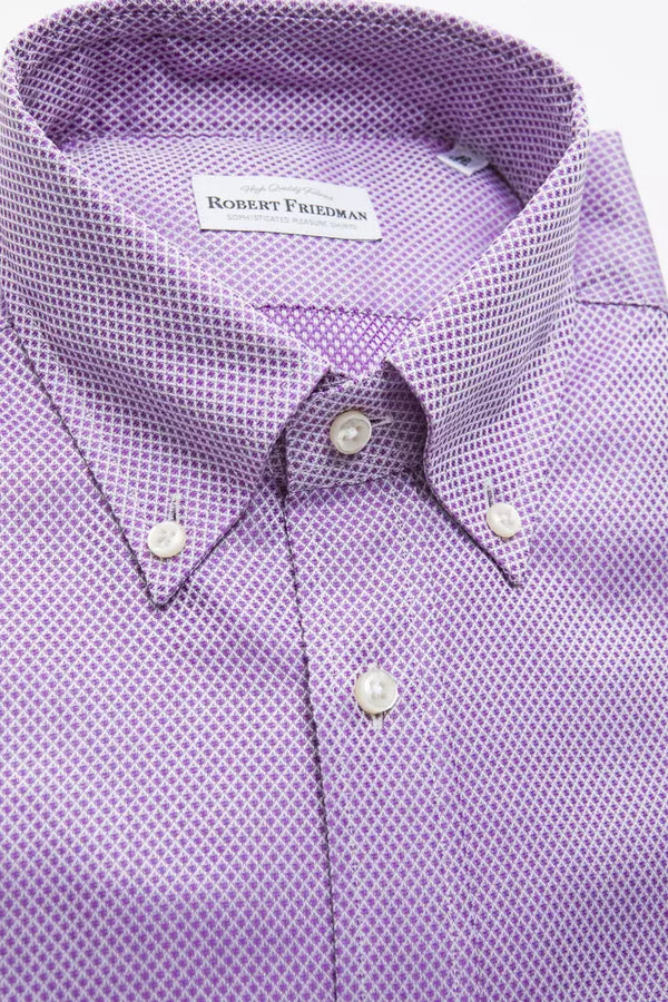 Elegante camicia a bottiglia di cotone rosa