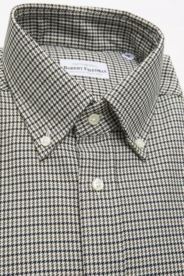 Botón de algodón beige camisa regular