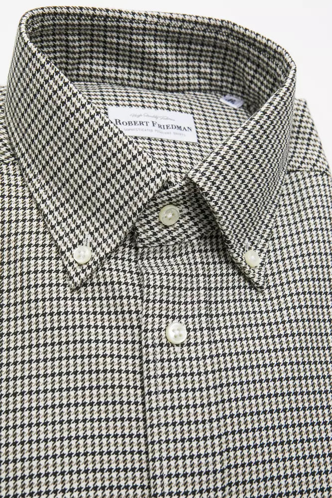 Chemise régulière boutonnée en coton beige