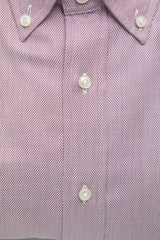 Elegante camisa con botones de algodón rojo