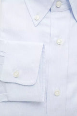 Elegante camicia di cotone azzurro