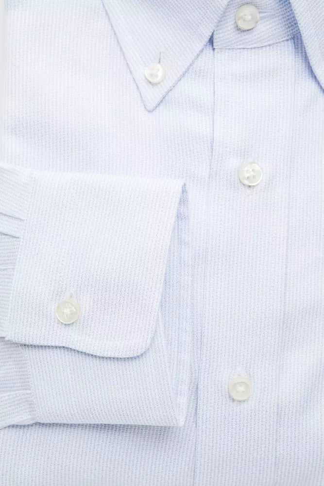 Elegante camicia di cotone azzurro