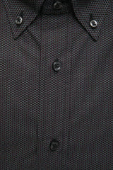 Elegantes Baumwoll-Button-Hemd in Schwarz