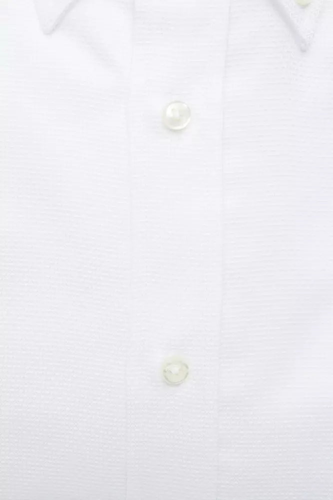 Elegante camicia di abbottonatura di cotone bianco