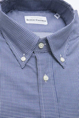 Elegantes Hemd aus blauem Baumwoll-Button-Down