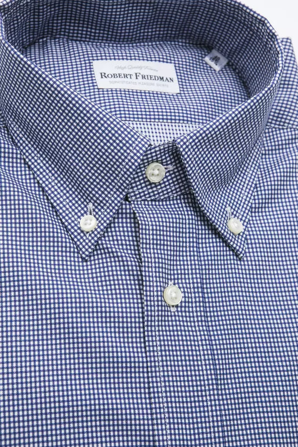 Chemise boutonnée en coton bleu élégant