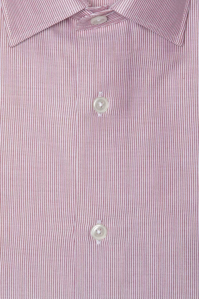 Chic Pink Cotton Slim Kragenhemd