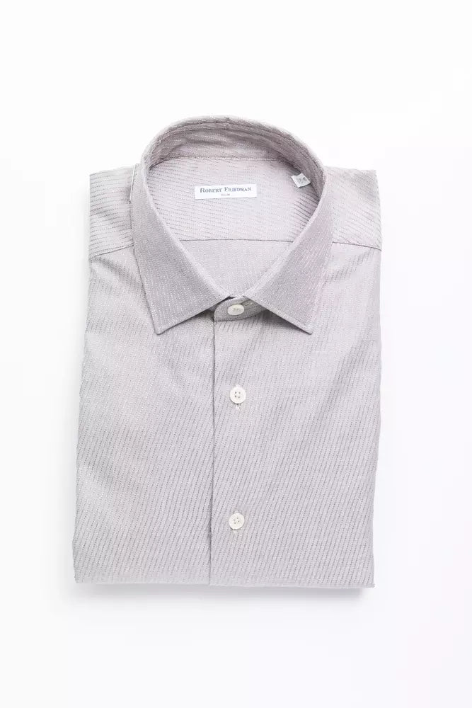 Beige Cotton Men Shirt