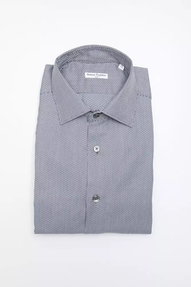 Camisa de algodón de cuello delgado y elegante