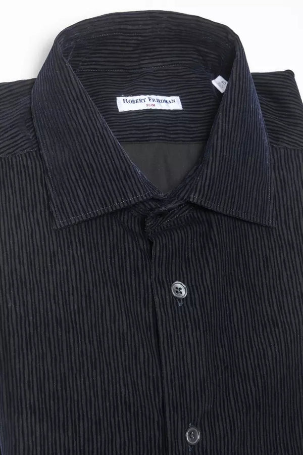 Camicia di cotone da colletto elegante medio sottile