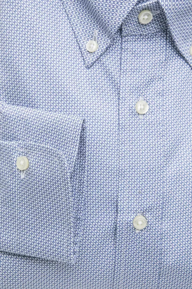 Chemise en coton bleu clair élégant