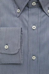 Elegantes Hemd aus blauem Baumwoll-Button-Down