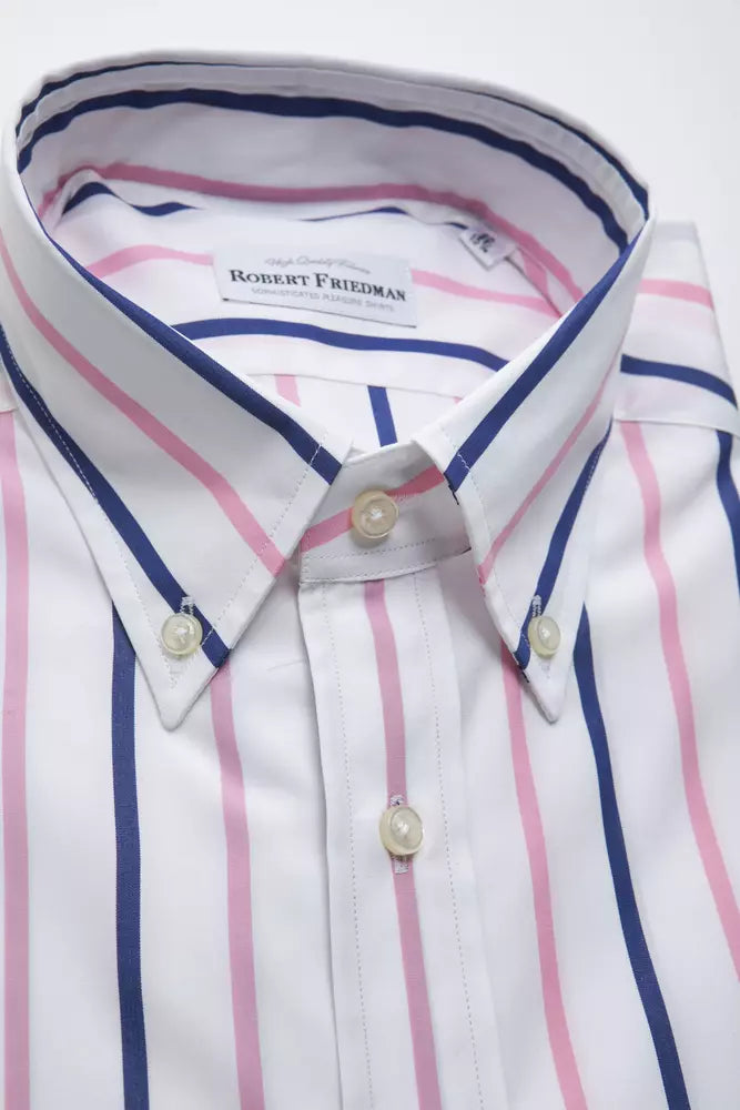 Elegante camisa con botones de algodón blanco