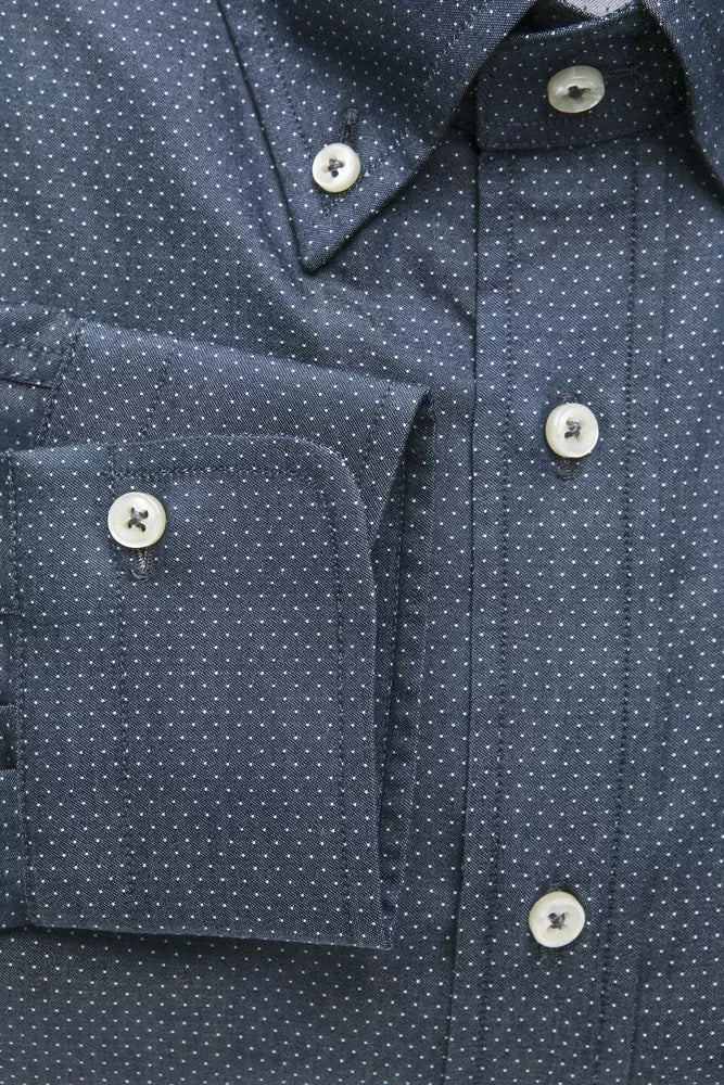 Chemise en ajustement régulier en coton bleu élégant