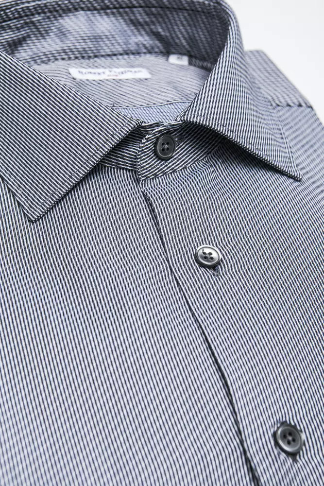 Camicia di cotone da colletto elegante medio sottile