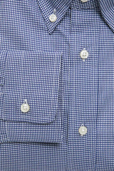 Chemise boutonnée en coton bleu élégant