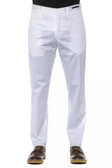 Pantalon de mélange de coton blanc chic pour hommes