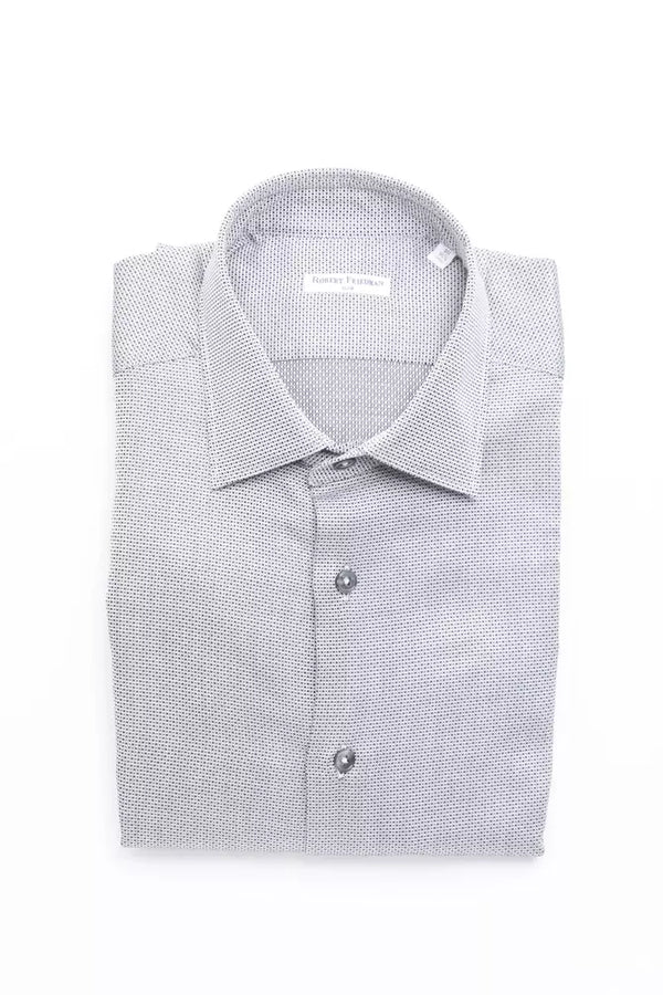 Camicia da uomo al colletto medio sottile beige