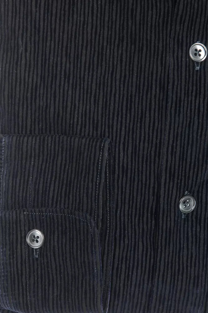 Camicia di cotone da colletto elegante medio sottile