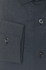 Camisa de cuello delgado de algodón negro elegante