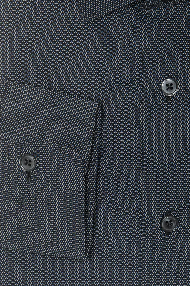 Elegante camicia da colletto in cotone nero