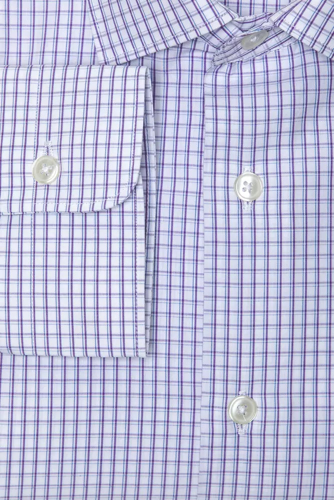 Elegante camisa delgada de algodón burdeos