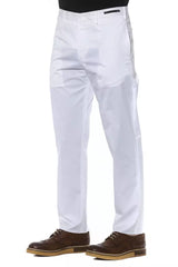 Pantalon de mélange de coton blanc chic pour hommes