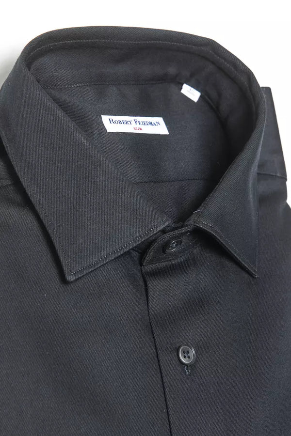 Black Cotton Men's Shirt