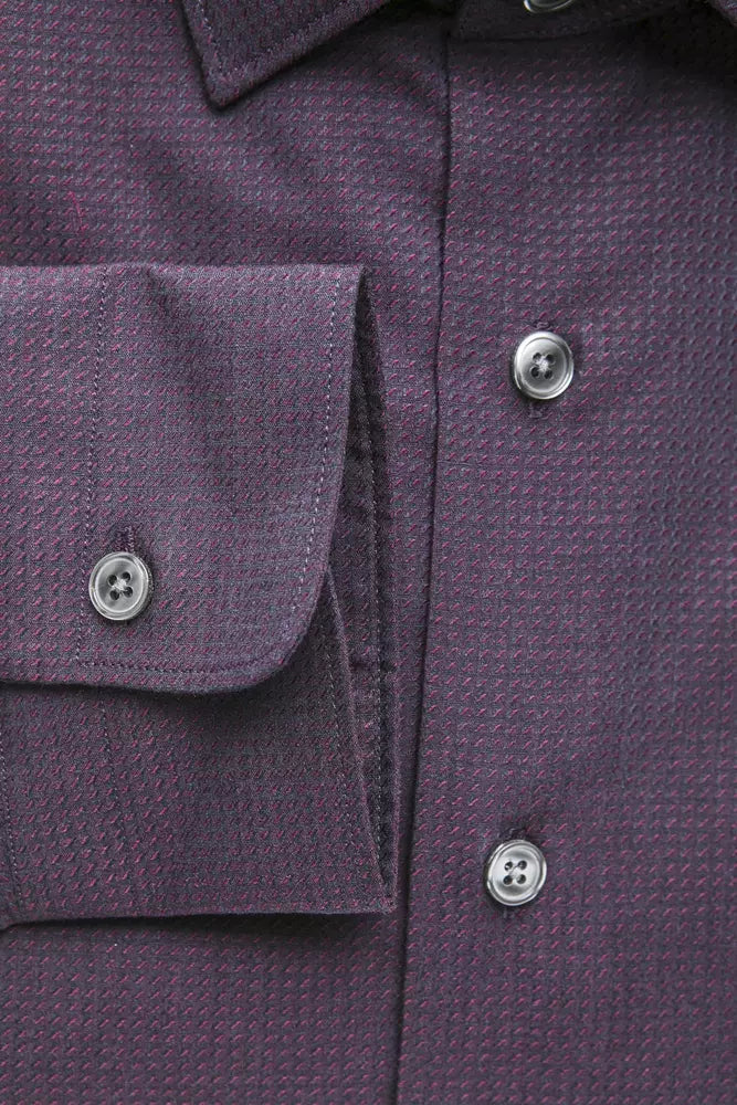 Shirt da colletto sottile bordeaux - eleganza media