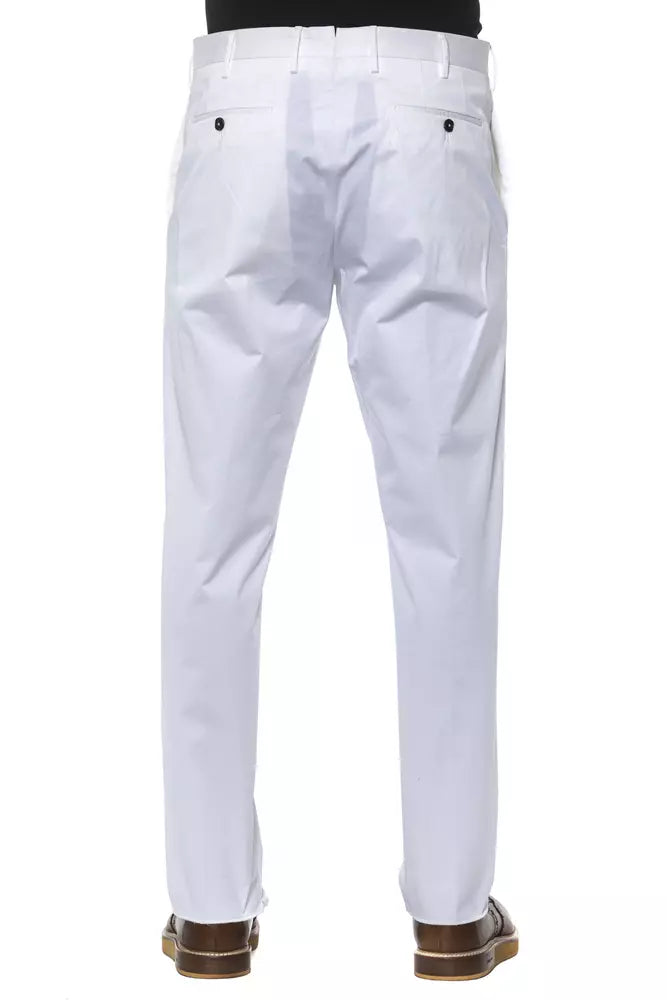 Pantalon de mélange de coton blanc chic pour hommes