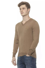 Élégant pull en cachemire en V Beige pour hommes