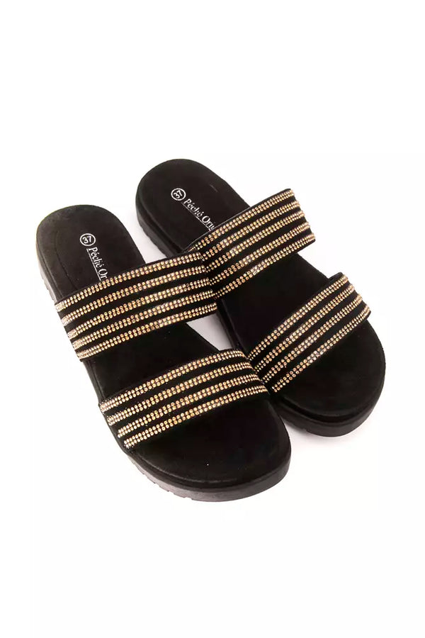 Gold Textile Women Sandal