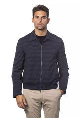 Blue Wool Men Bomber Jacket