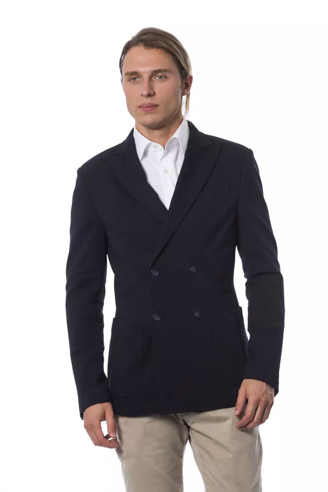 Elegante blazer a doppio petto in blu