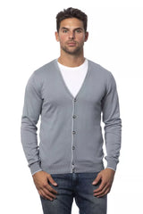 Cardigan en coton gris élégant pour hommes