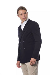 Elegante blazer de doble pecho en azul