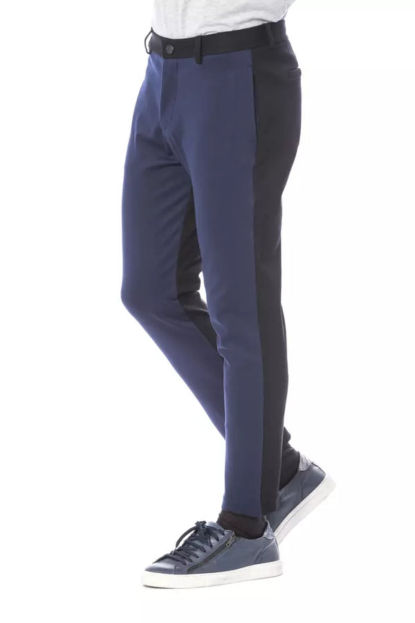 Blue Viscose Men Pant