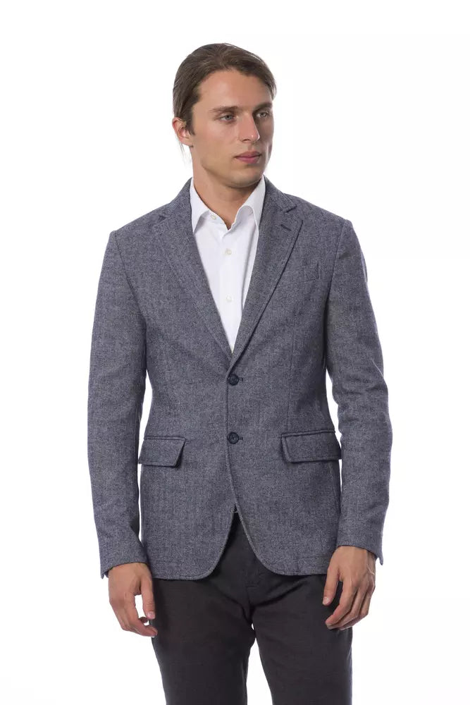 Elegant Blue Single Breasted Blazer