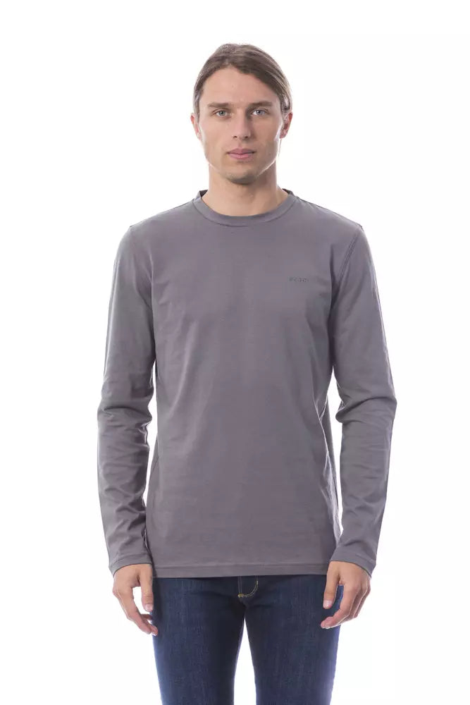 Elegantes Langarm-Grau-T-Shirt