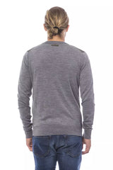 Gray Wool Men Cardigan