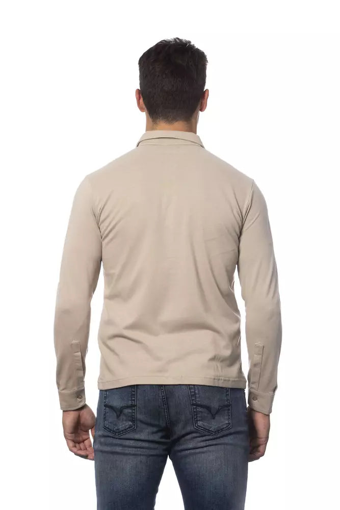 Shirt en coton en ajustement régulier beige élégant