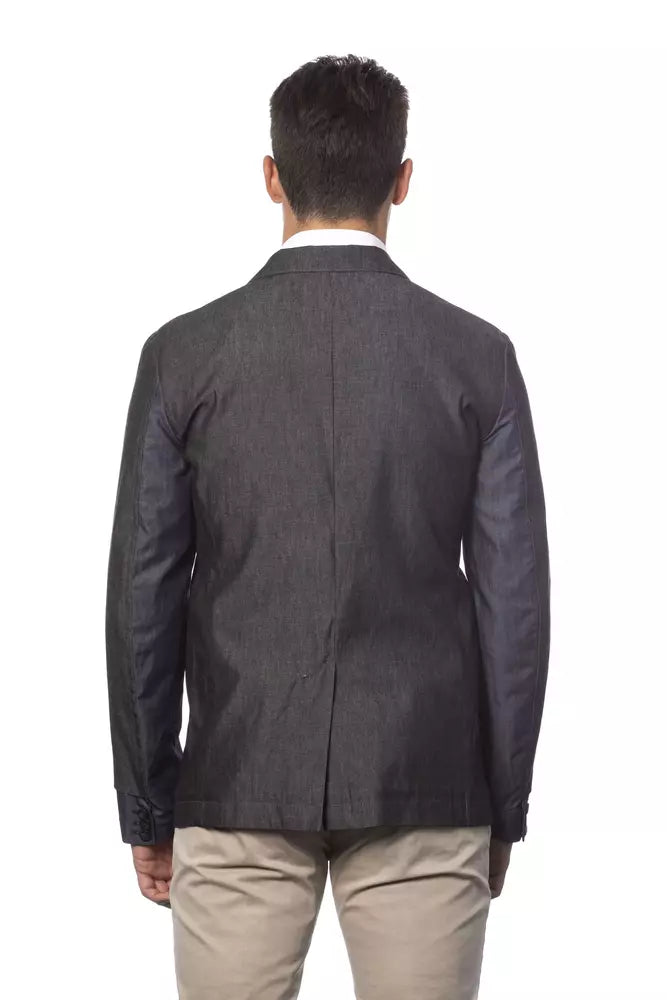 Chic Verri Single-Breasted Grey Blazer