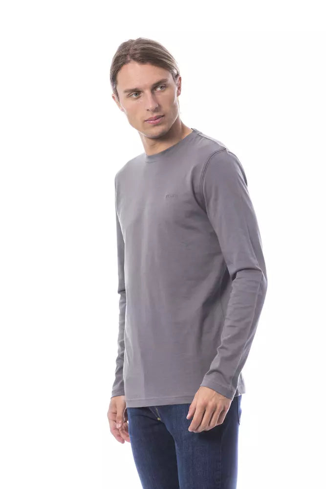 T-shirt grigio a manica lunga elegante