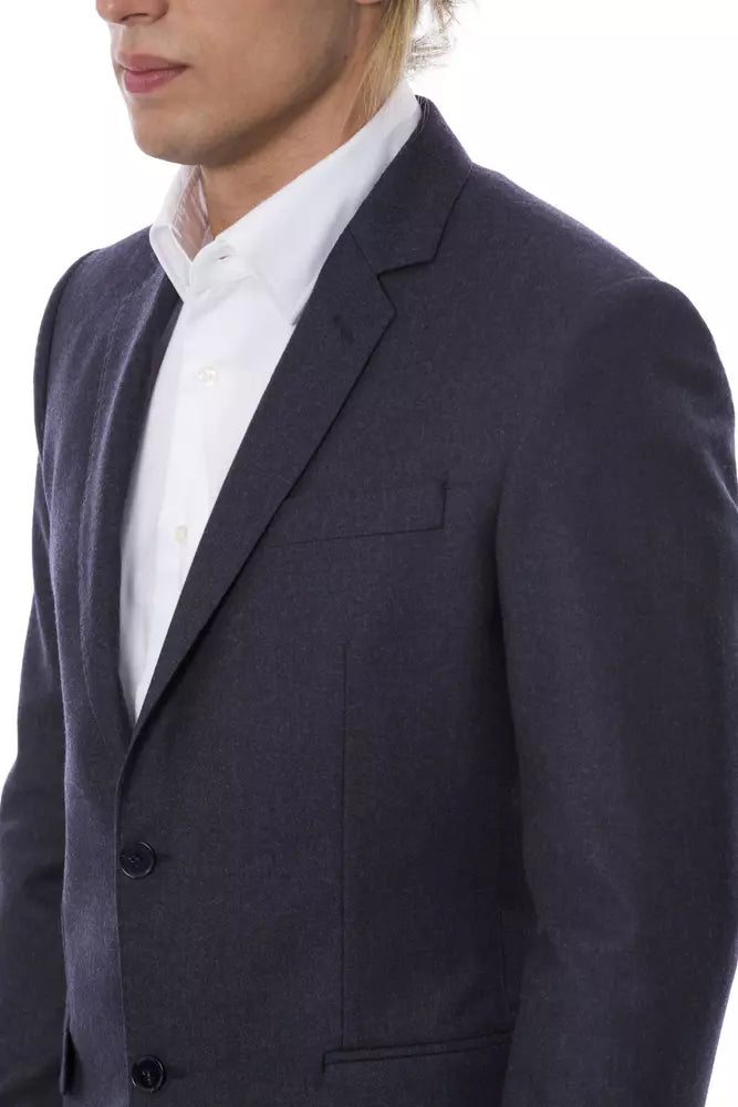 Blue Wool Men Blazer