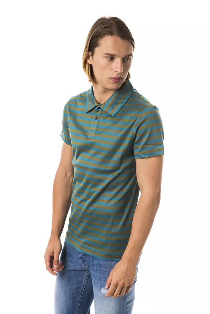 Green Cotton Men Polo